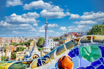 Park Güell von oben in Barcelona